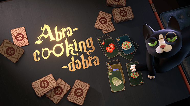 Make dishes out of cards in a demo for Abra-Cooking-Dabra!